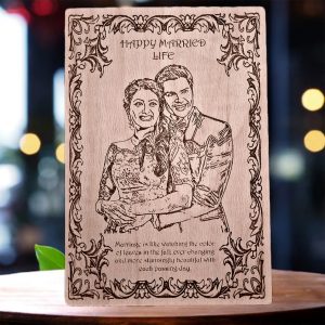 Personalized Wooden Carved Wedding Frame Design