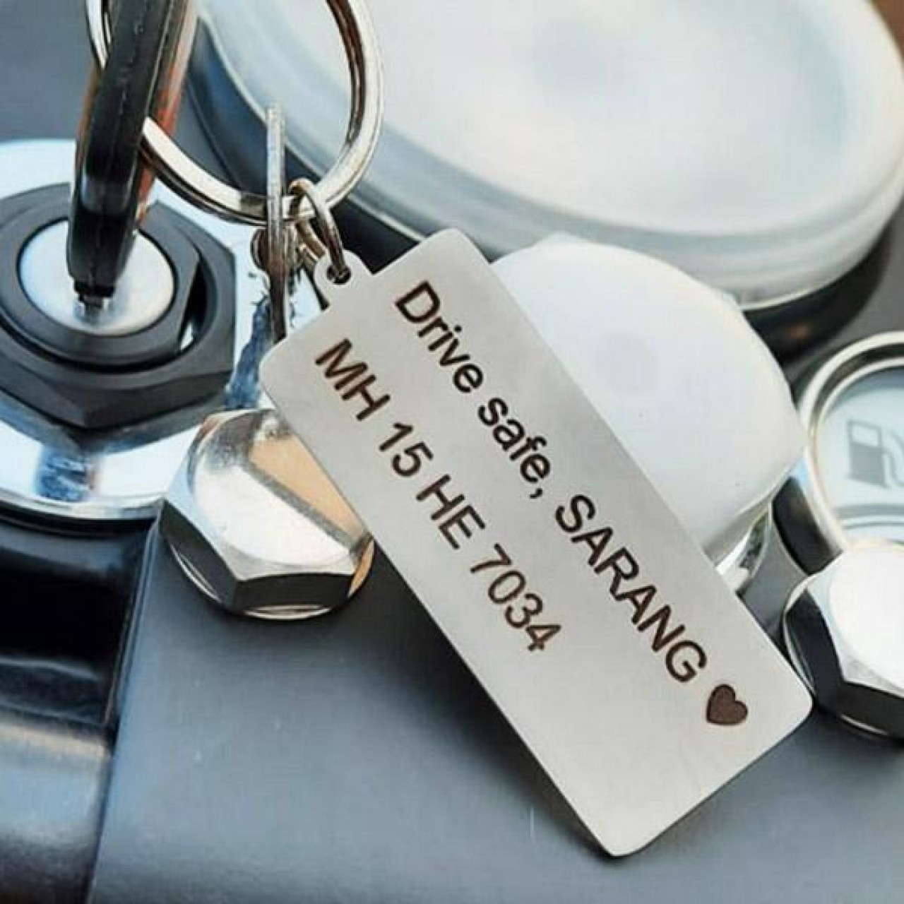 Drive safe customize keychain