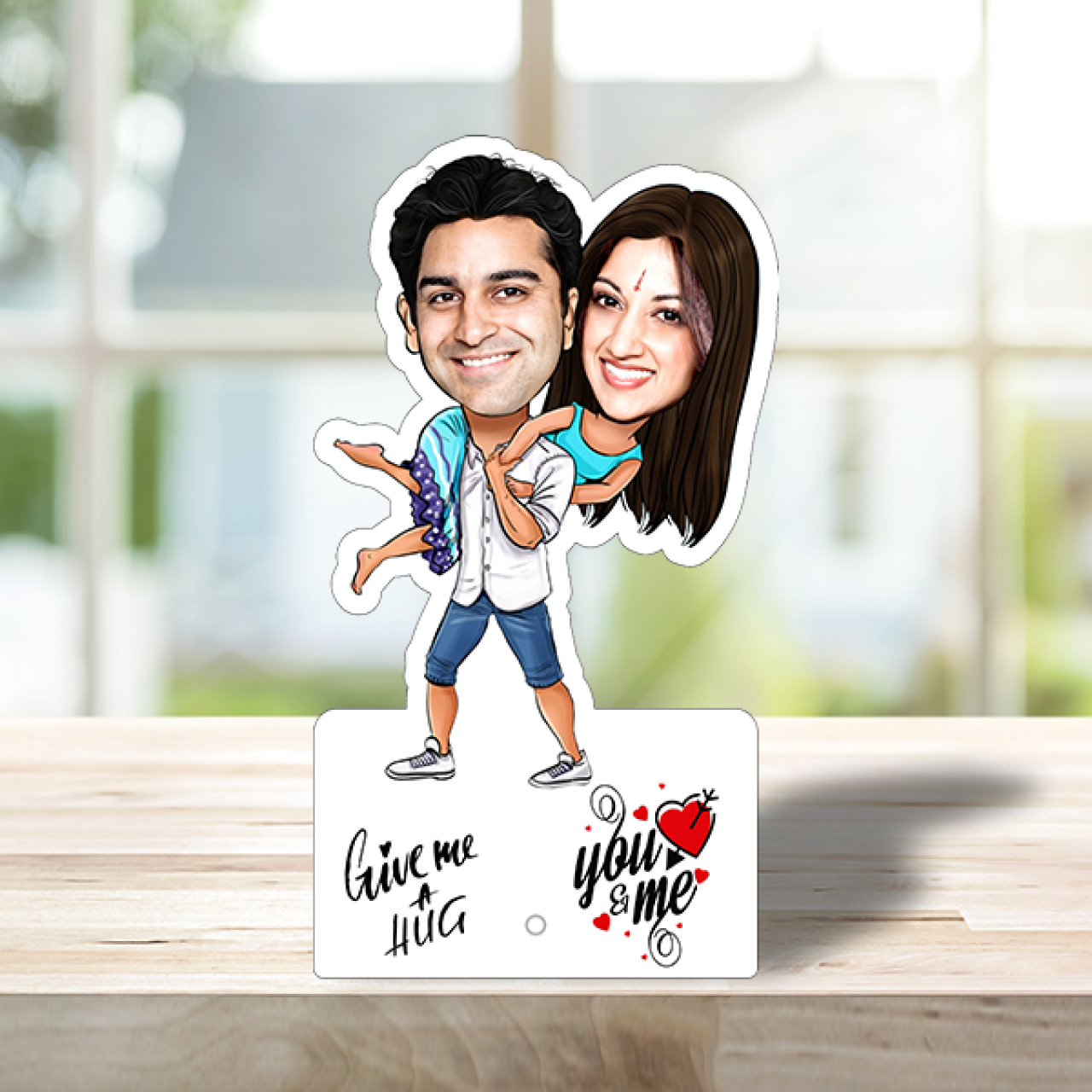 Bollywood drama couple caricature with small message