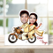 Couple on royal enfield caricature