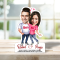 Lovely couple customized caricature with name & message