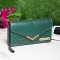 Personalized Ladies Clutch With Charm Green Color