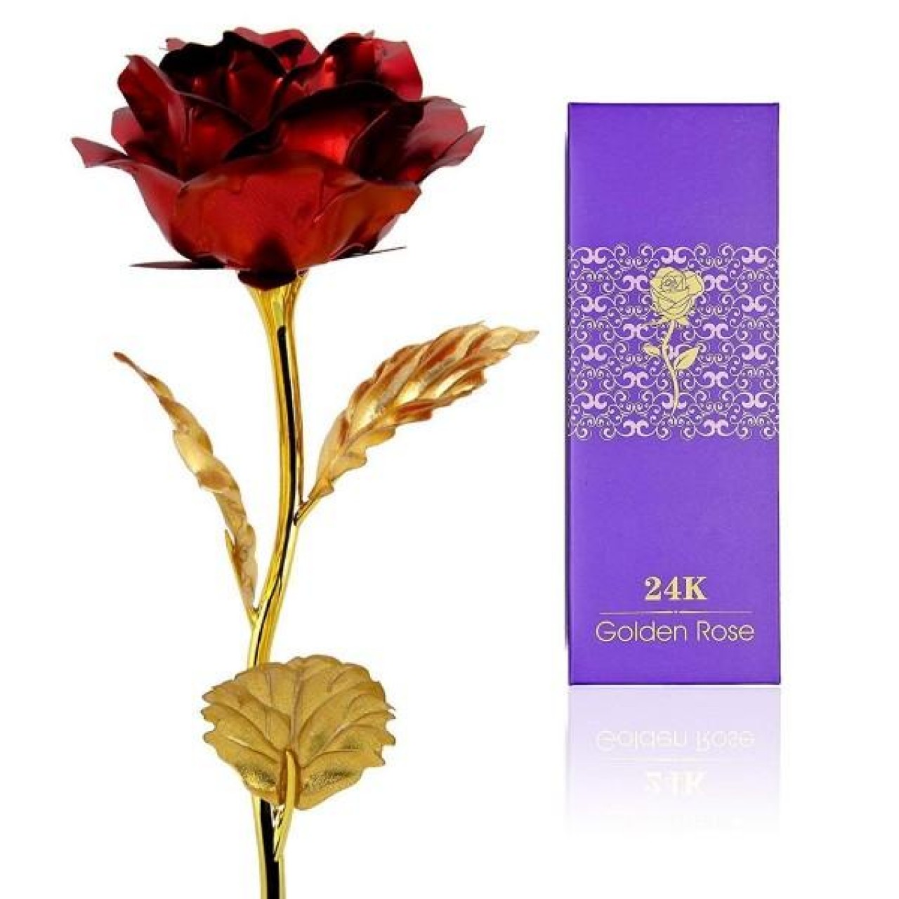 24K ARTIFICIAL RED ROSE WITH GIFT BOX