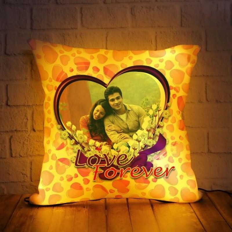 PERSONALIZED LED CUSHION WITH LOVE FOREVER DESIGN