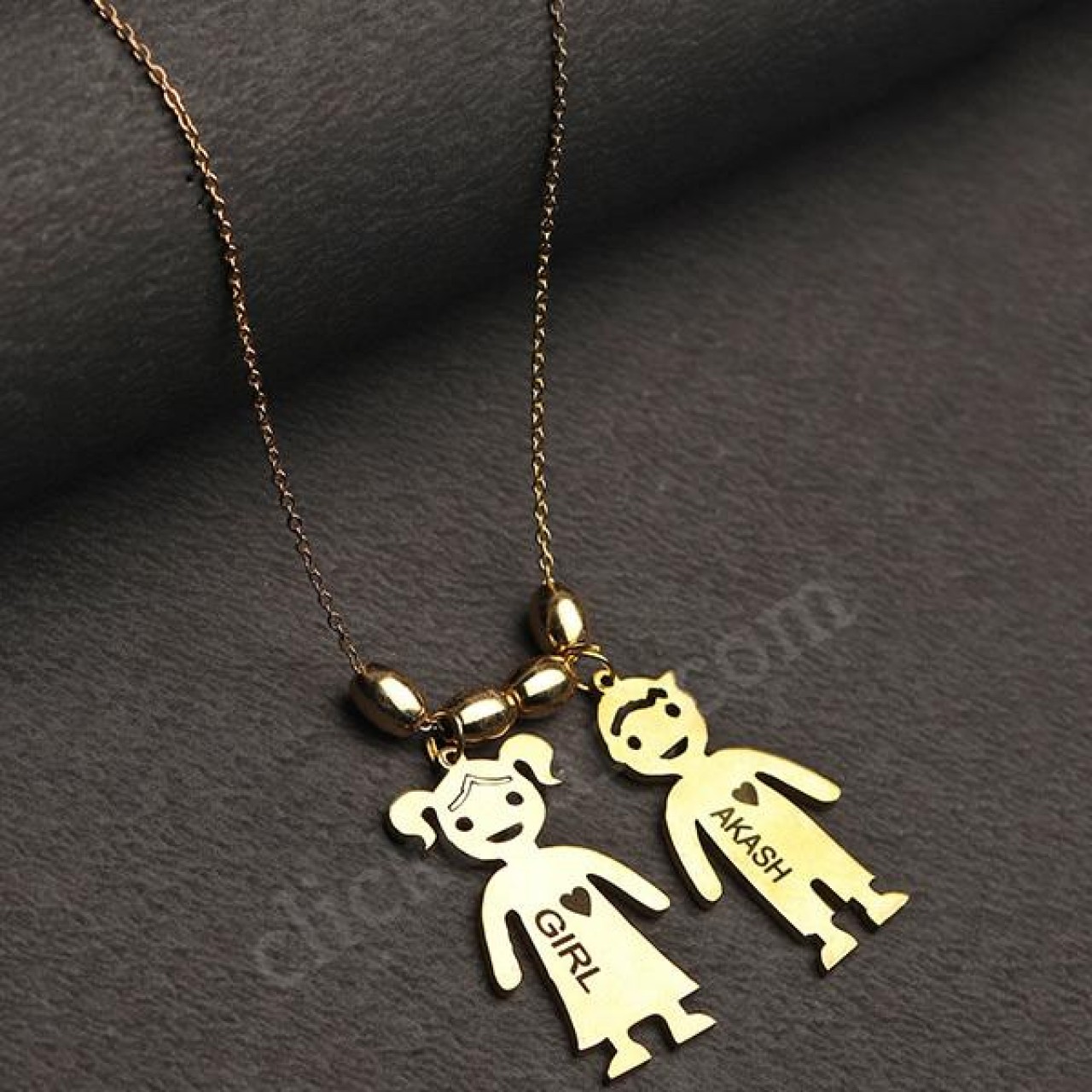 Personalized Double Doll Name Pendant