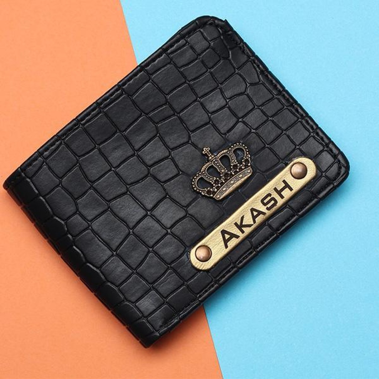 Personalized Brick Men's Wallet With Charm