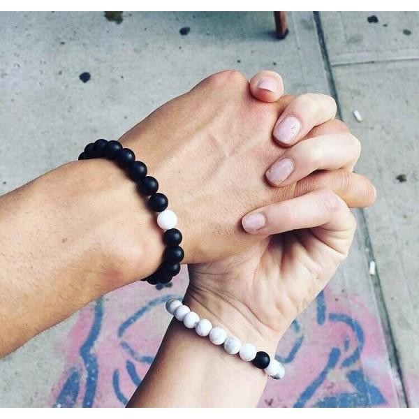 Couples Bracelets. Long Distance Bracelets. Friendship Bracelets. Matching  Bracelet Set. White Glass and Mother of Pearl Gemstone Beads. - Etsy |  Couple bracelets, Gemstone beads, Long distance bracelets