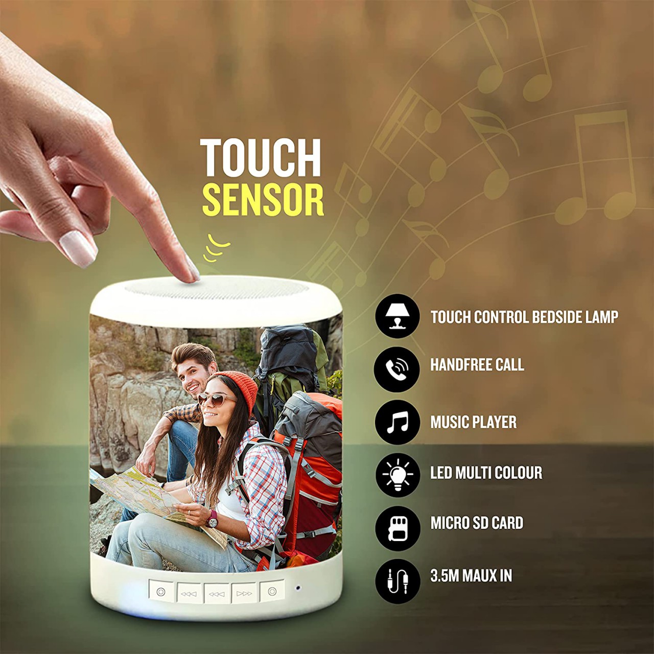 Personalized Multi Color Led Smartouch Bluetooth Speakers