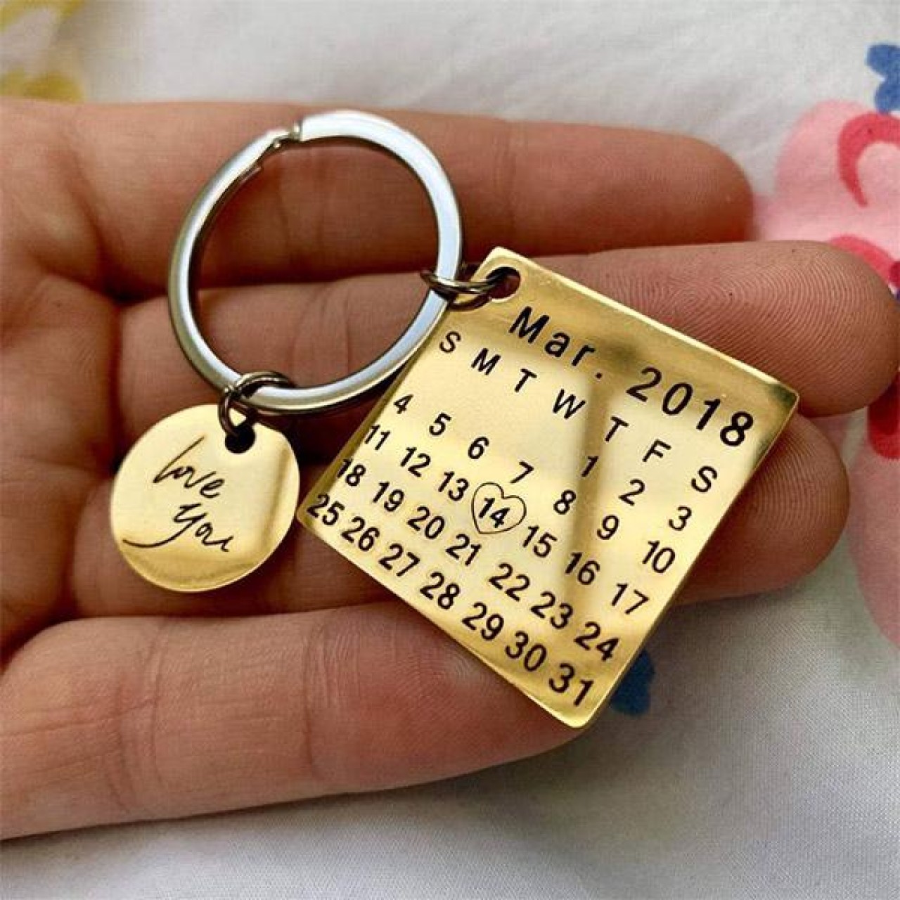 Personalized Calendar key chain | stainless steel