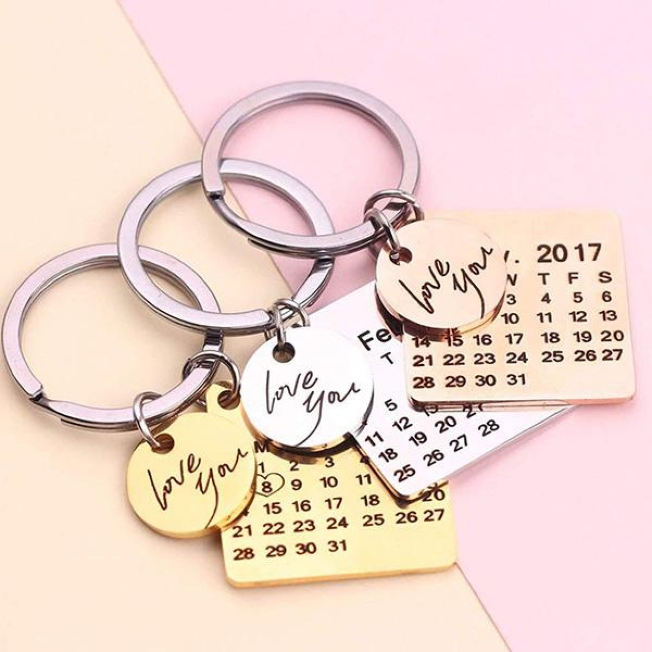Personalized Calendar key chain | stainless steel