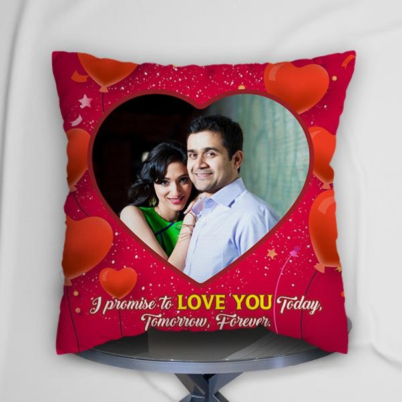 Personalized Cushion Red Heart Design