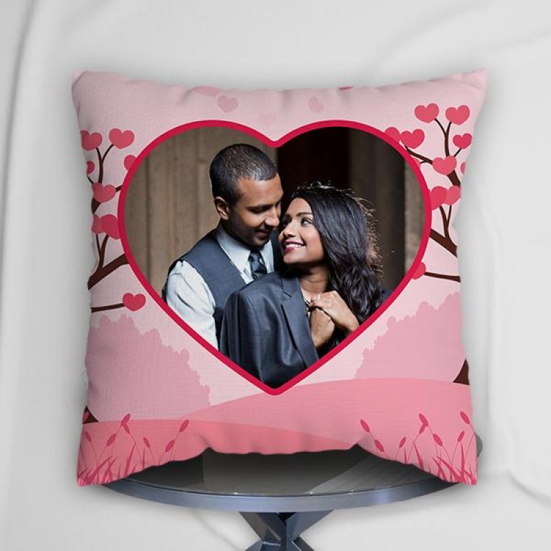 Personalized Cushion Pink Heart Design