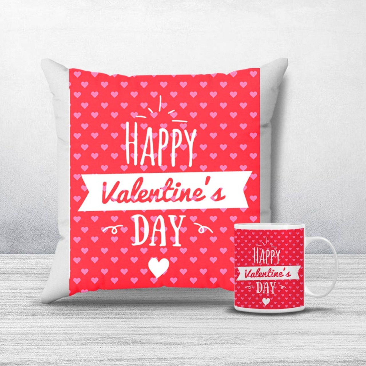 Valentine cushion & mug combo