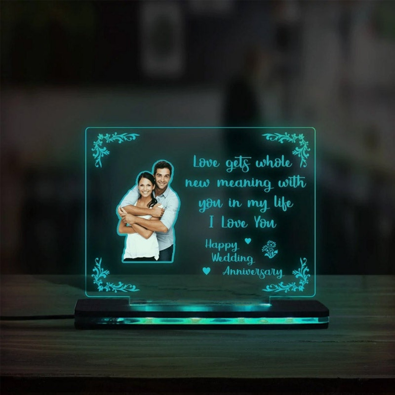Wedding anniversary acrylic 3D lamp