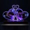 2 Hearts acrylic 3D lamp