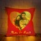PERSONALIZED LED CUSHION WITH RED BACKGROUND DESIGN