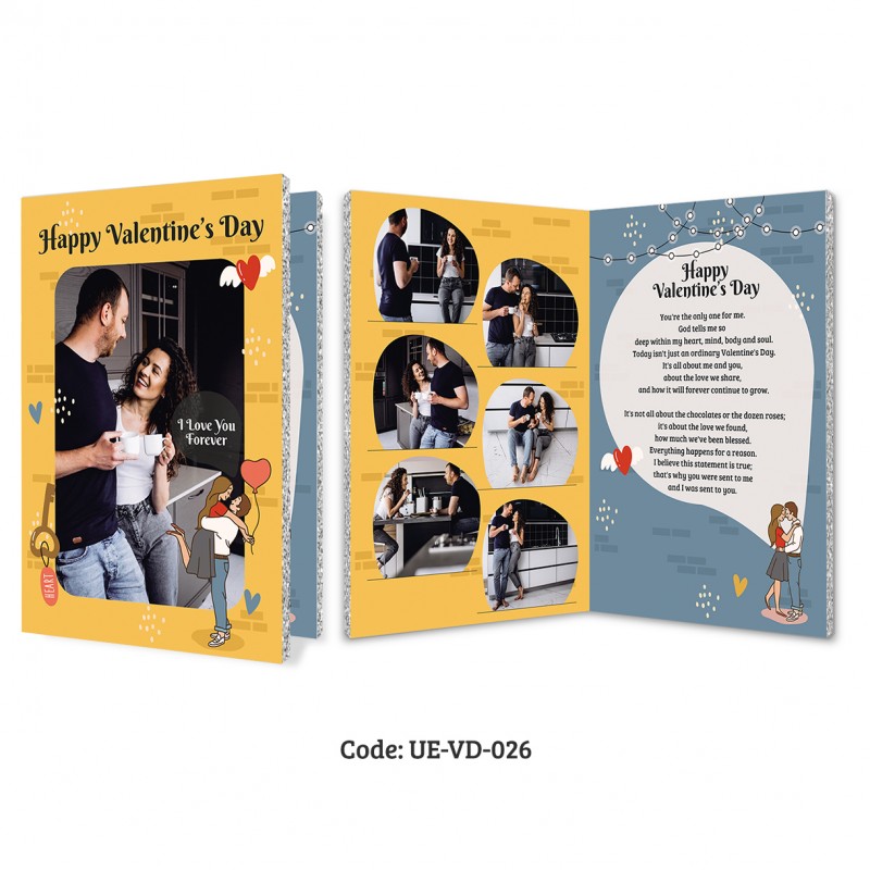 Yellow-blue valentine's day audio greeting card