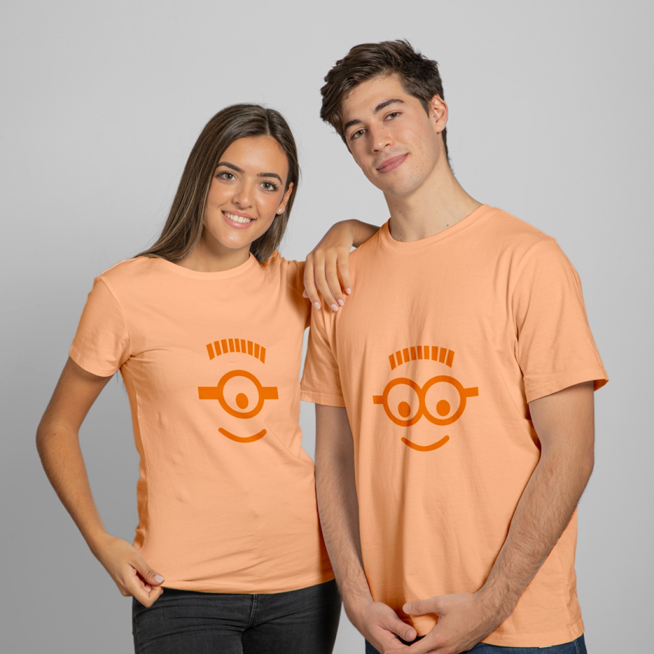 Minion Smiley Cotton T-Shirts For Couple