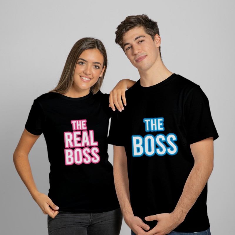 The Real Boss Cotton T-Shirts For Couples