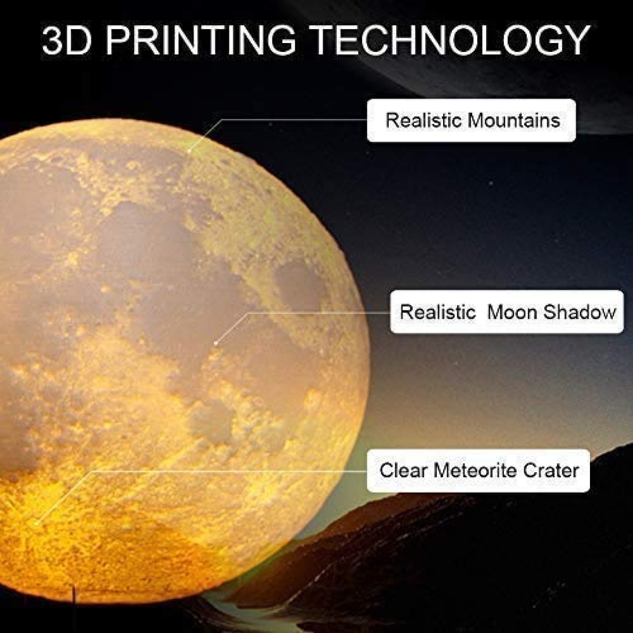 Personalised 16 Colors 3D Moon LED Lamp With Remote