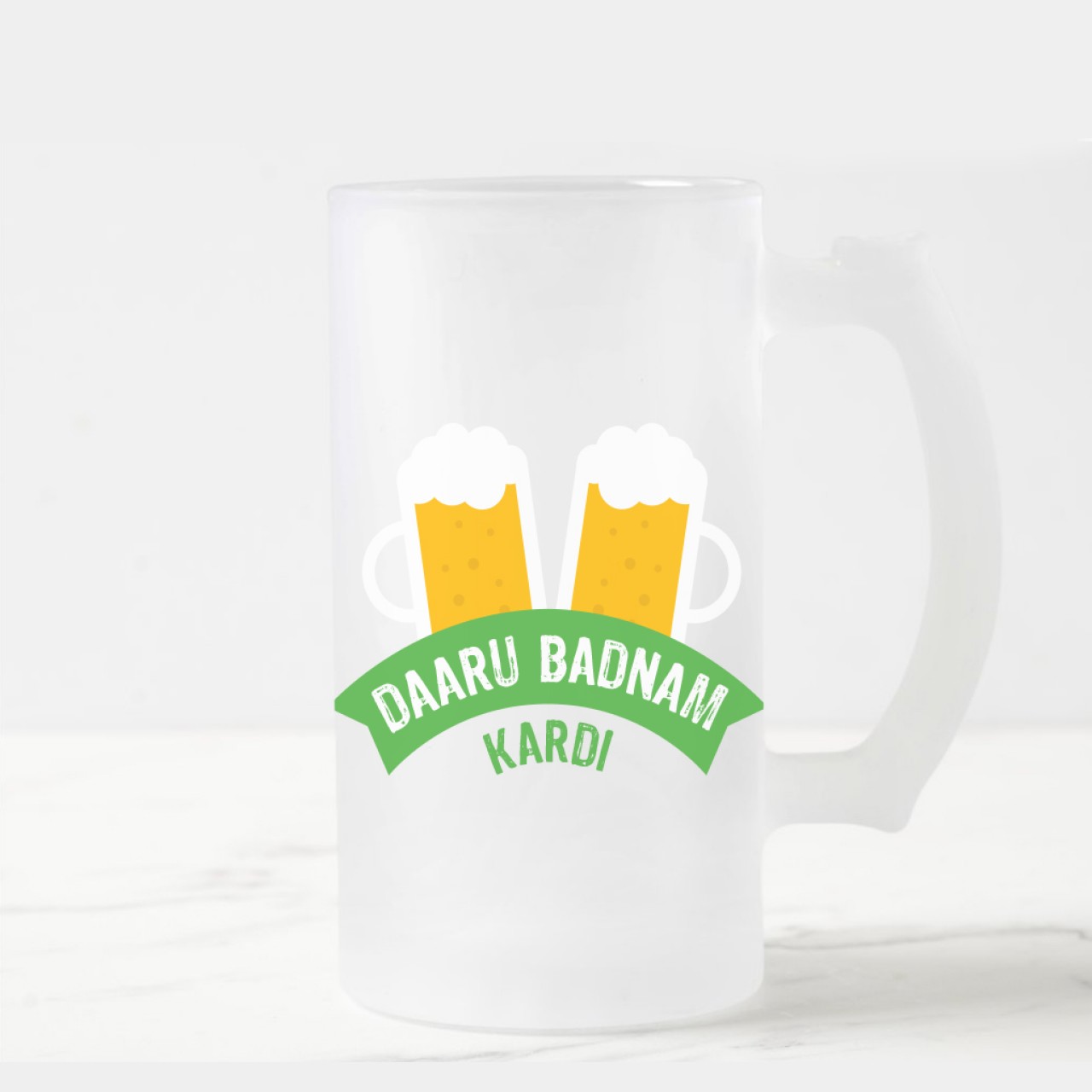 Daaru Badnam Designer Frosted Beer Mug