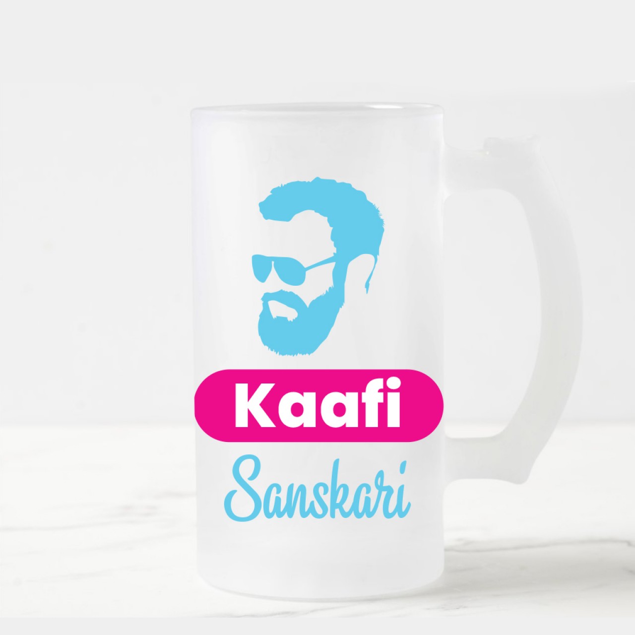 Kaafi Sanskari Designer Frosted Beer Mug