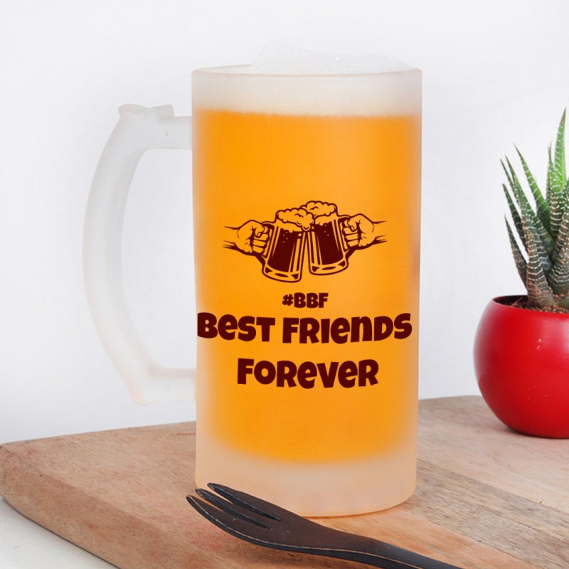 Best Friend Forever Designer Frosted Beer Mug