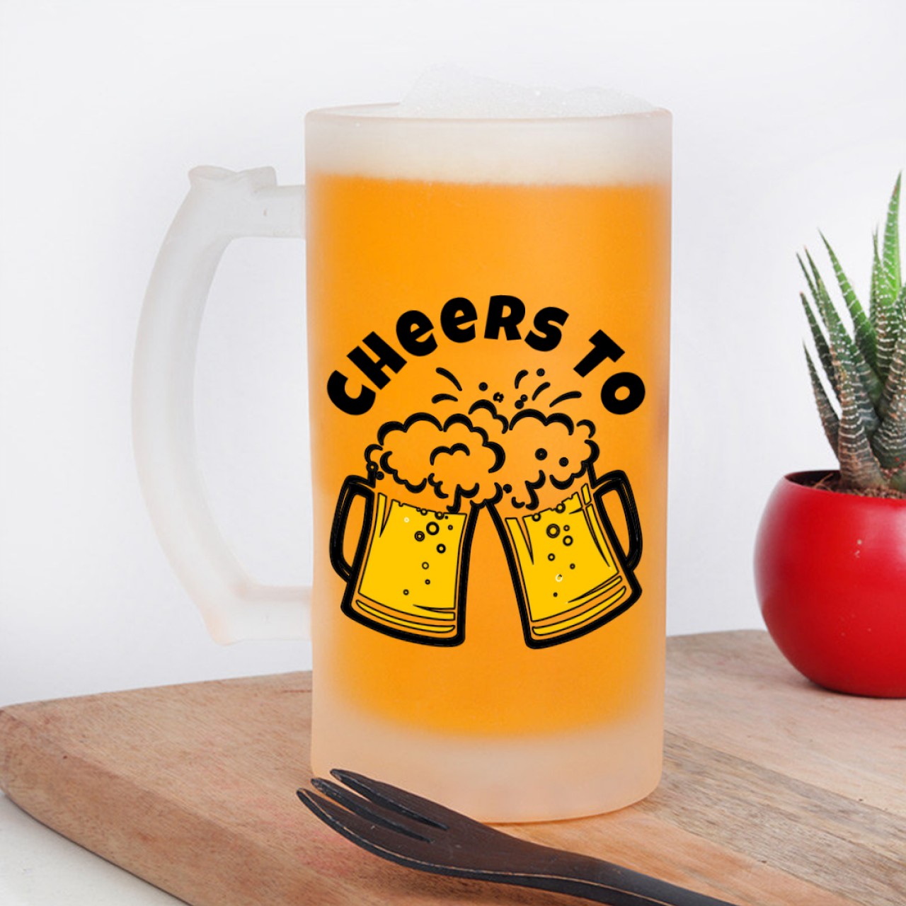 Cheers To Designer Frosted Beer Mug