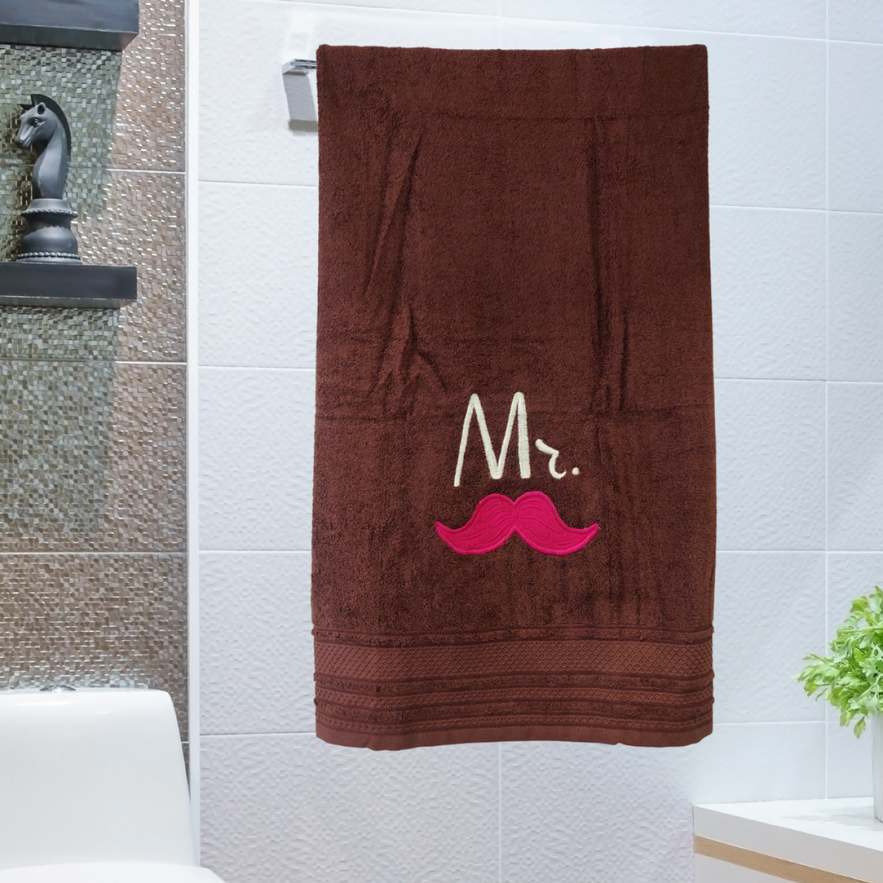 Personalized Mr. Smart Mustache Cotton Towel For Him