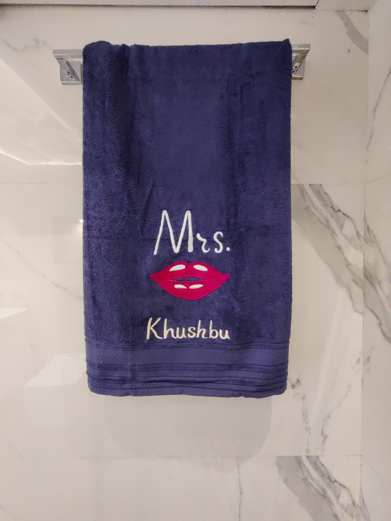 Personalized Mrs. Lips Cotton Towel For Her