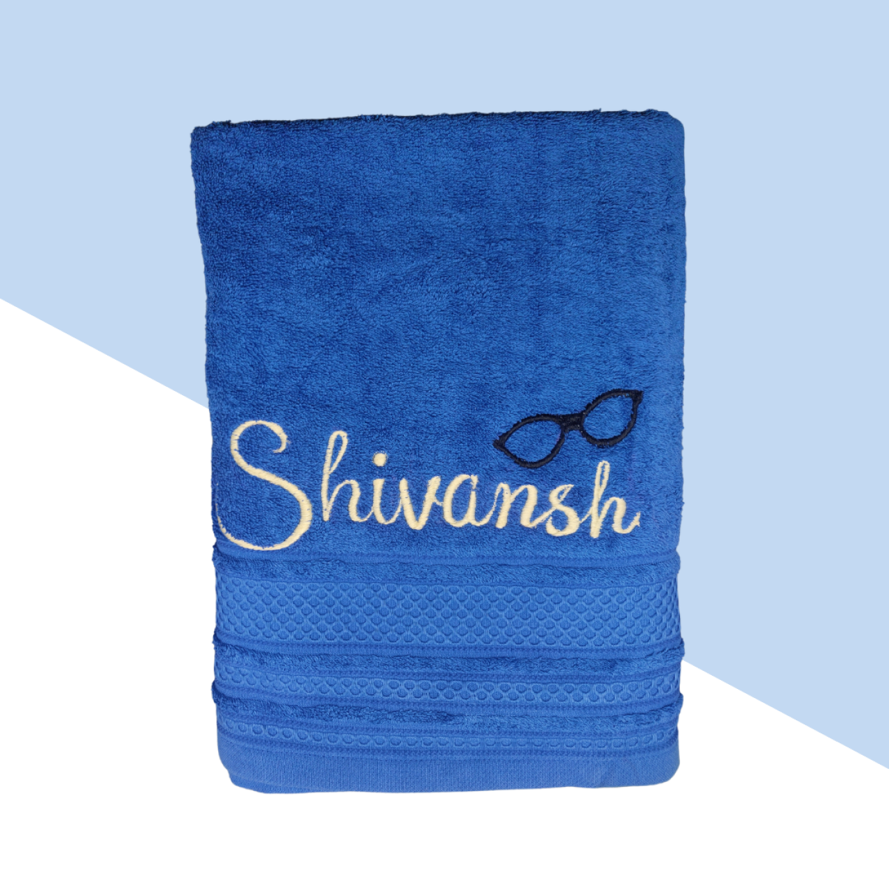 Personalized Name With Spectacles Unisex Cotton Towel
