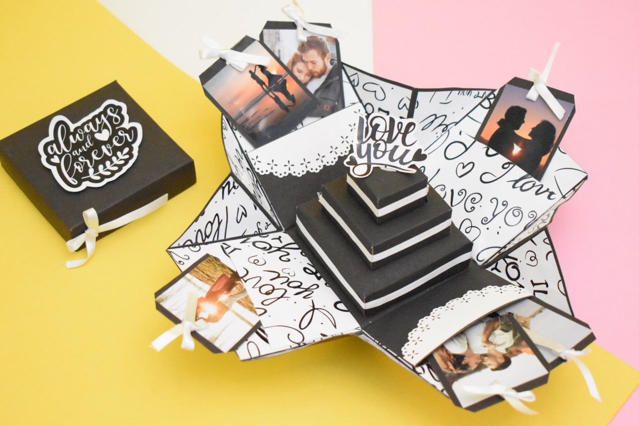 Personalized Hand Crafted Always Forever Photo Explosion Box