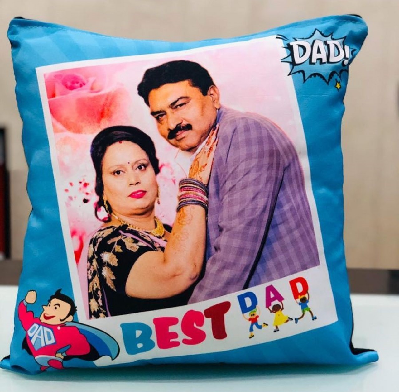 Personalized Best Dad Photo Cushion