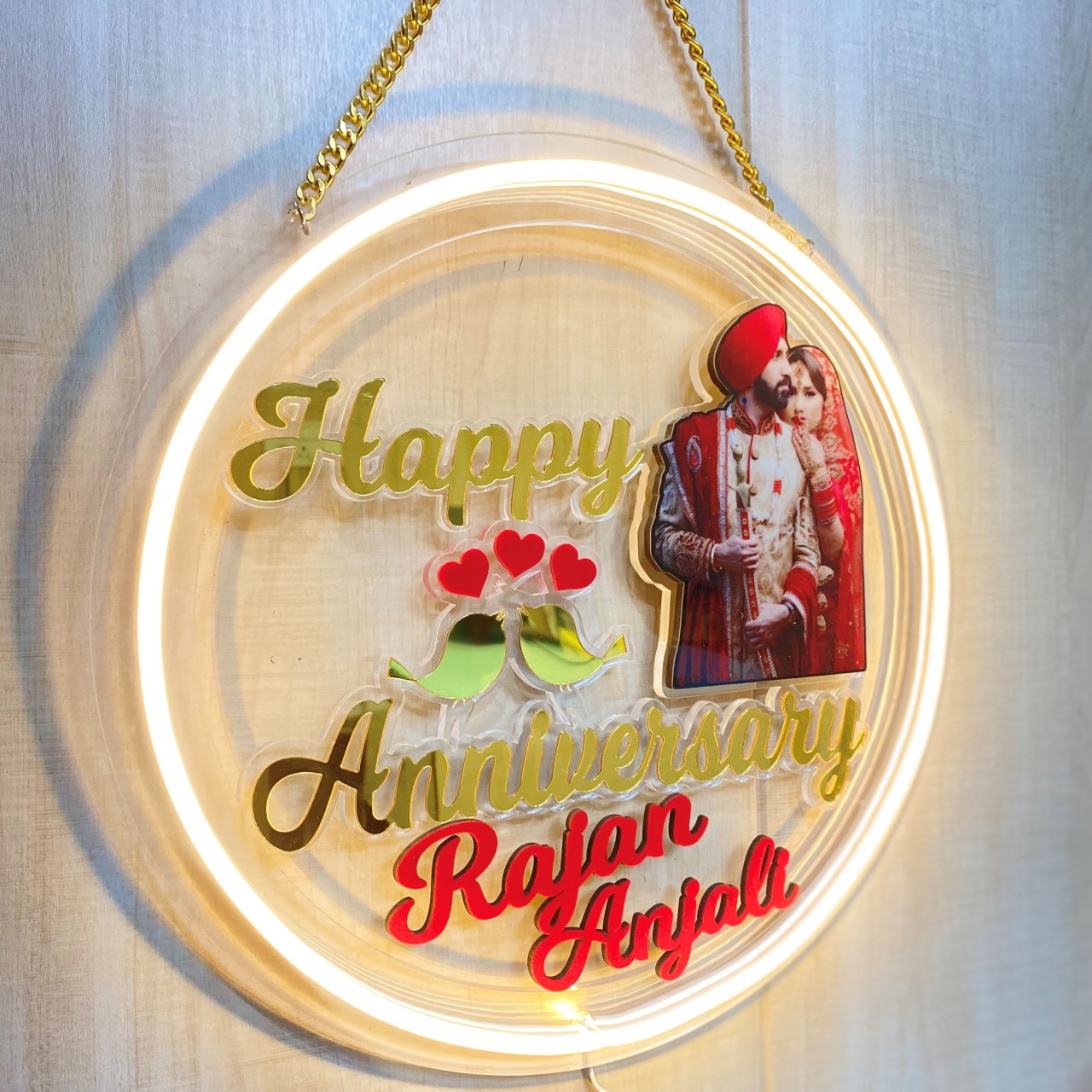 Personalized Anniversary Neon Light Wall Hanging