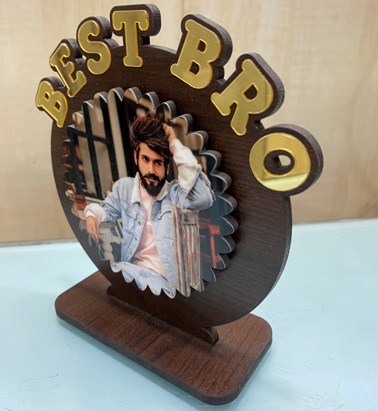 Personalized Best Bro Wooden Table Frame