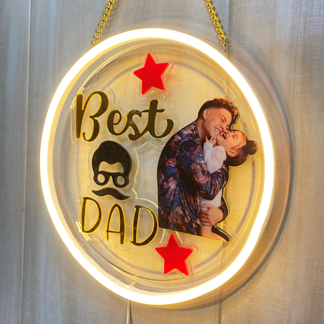 Personalized Best Dad Neon Light Wall Hanging