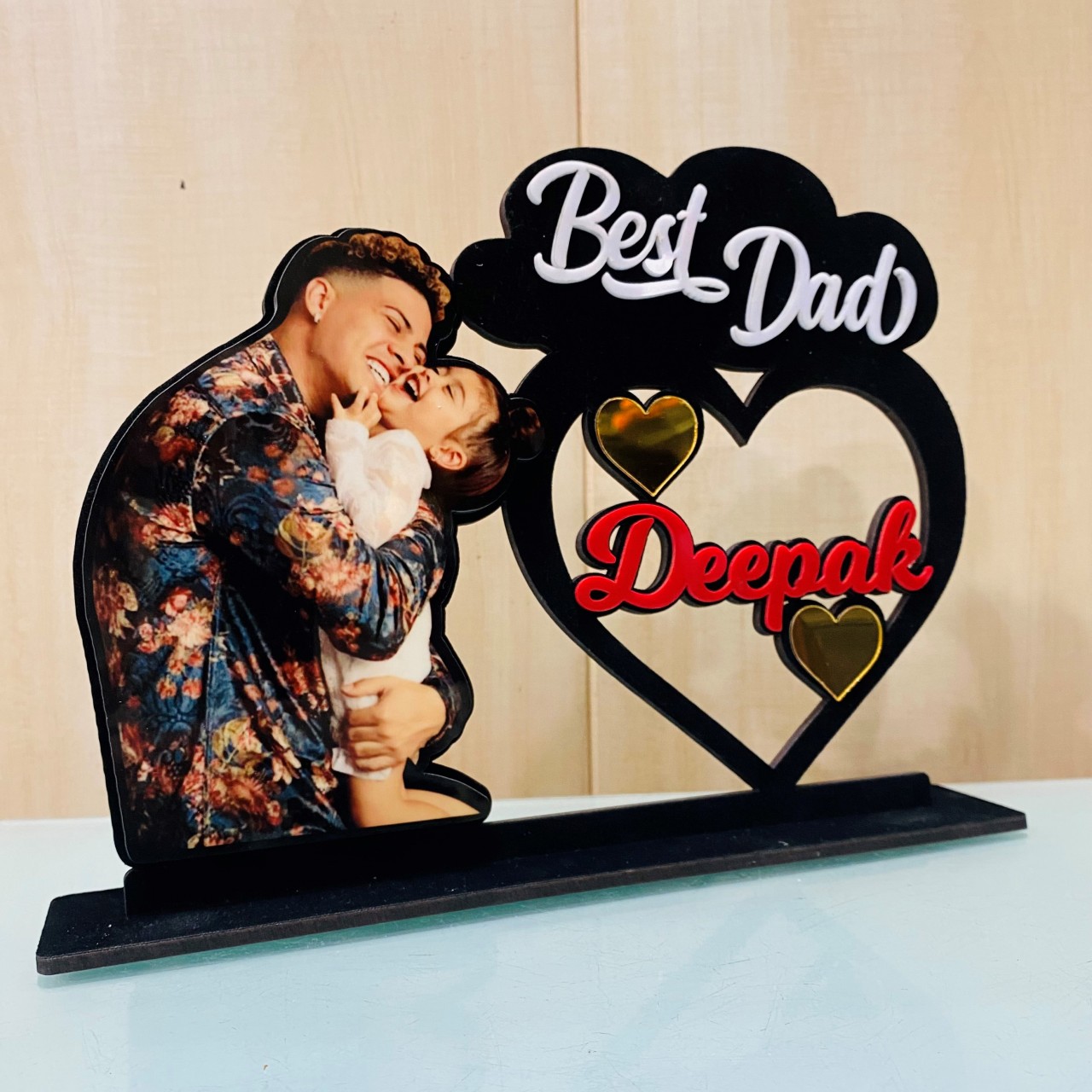 Personalized Best Dad Wooden Table Frame