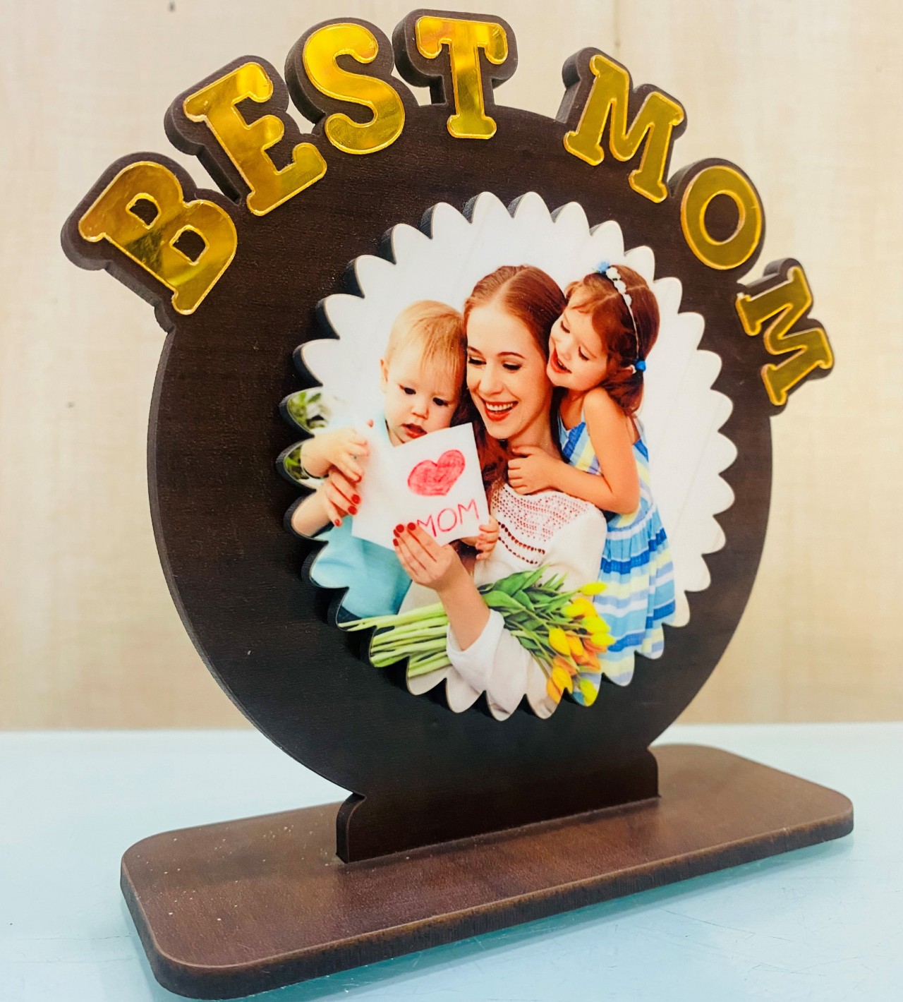 Personalized Best Mom Wooden Table Frame