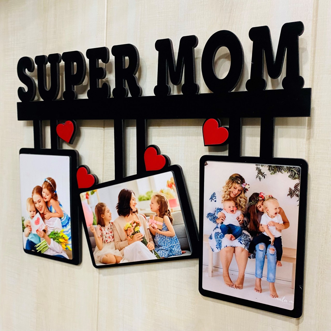 Personalized Super Mom Wooden Photo Frame