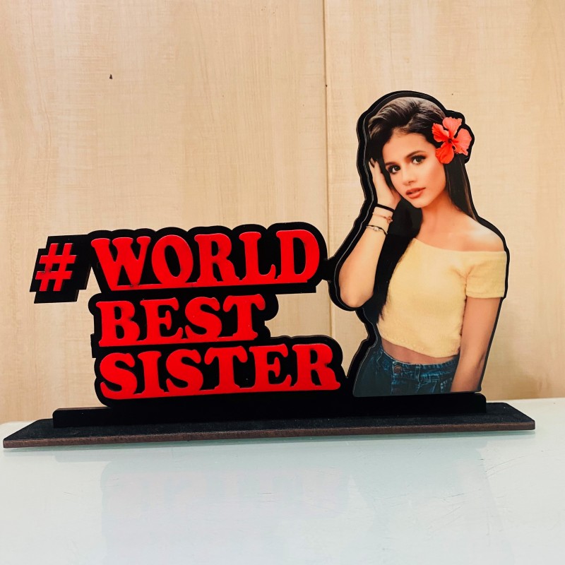 Personalized World Best Sis Wooden Table Frame
