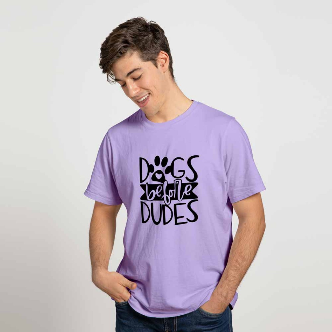 Dogs Before Dude Cotton T-Shirt For Men