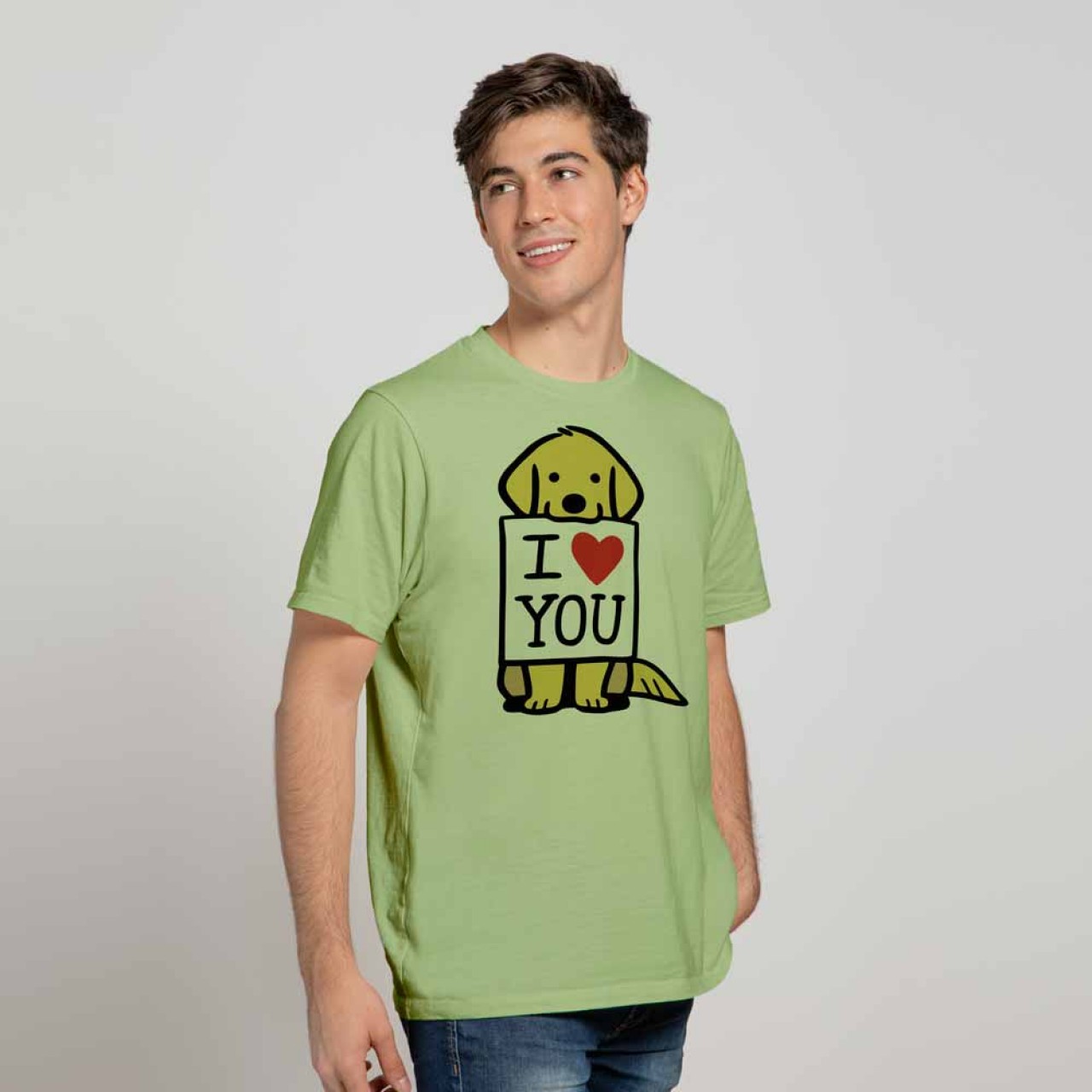 I Love You Dog Cotton T-Shirt For Men