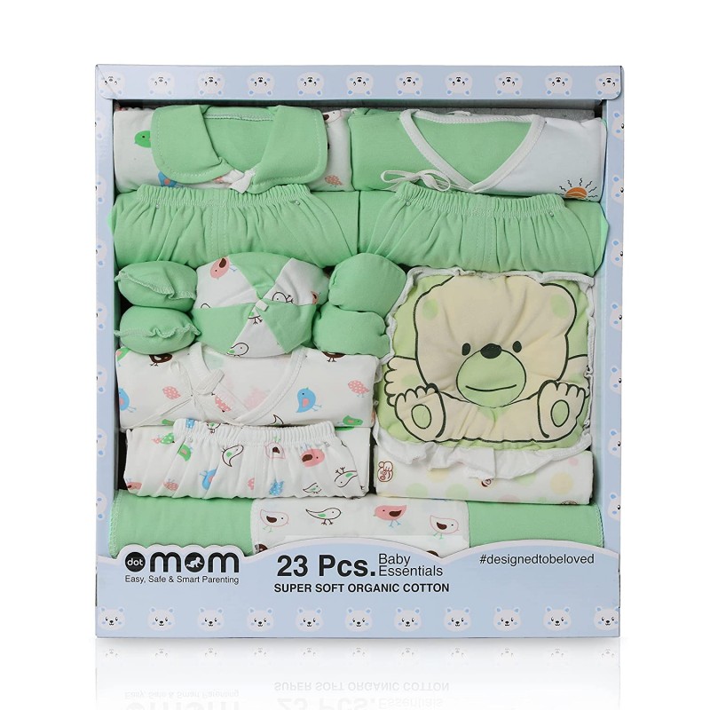 Organic Cotton Baby Cloth Set-Green (Pack of 23)