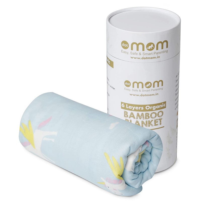 Organic Bamboo Baby Blanket | Unicorn-Polar Bear Print