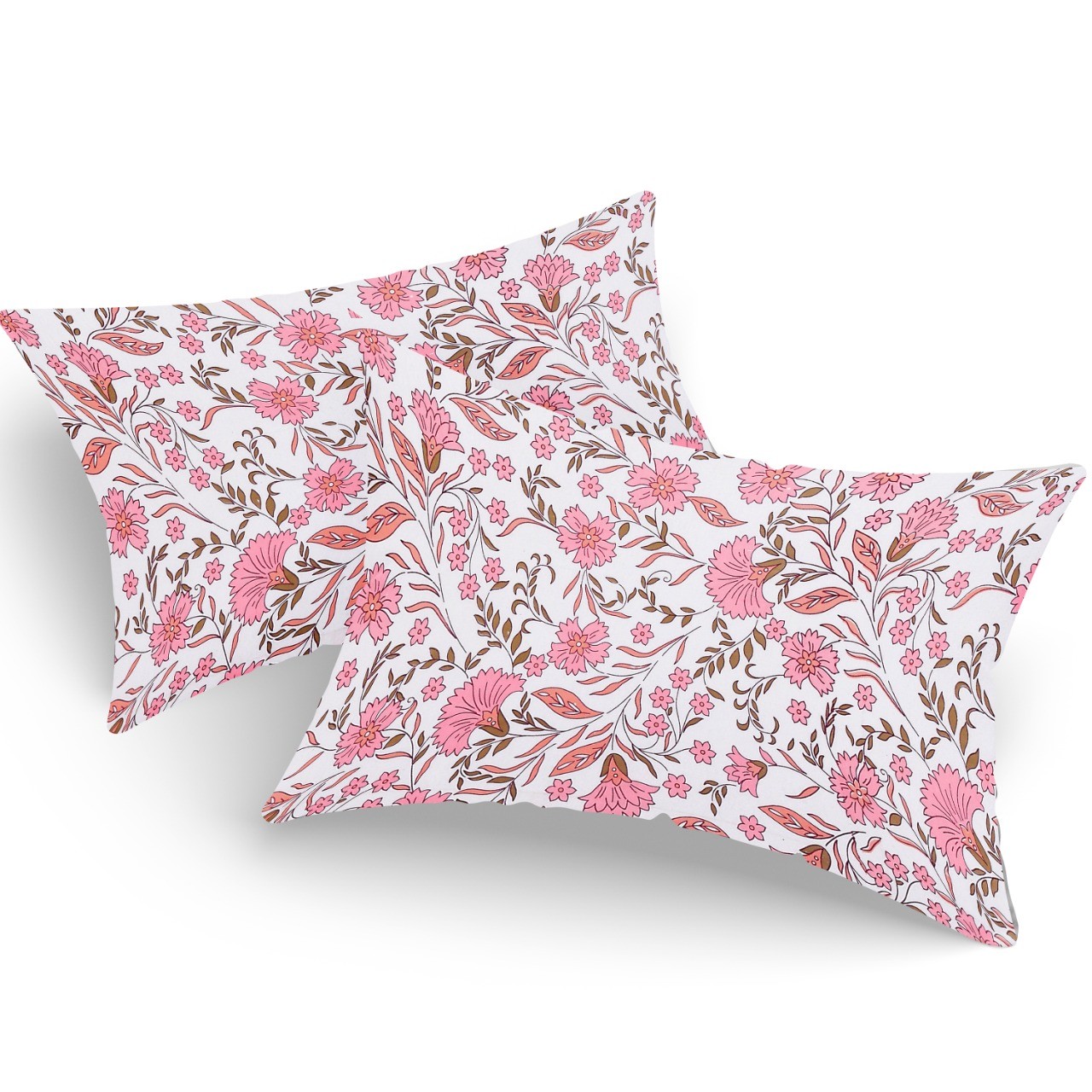 Classic Cotton Pink Floral Jaal Bedsheet