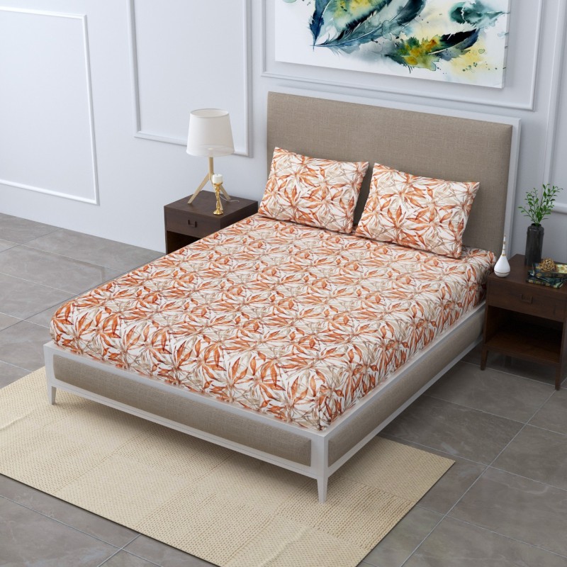 Classic Cotton King Size Bedsheet - Peach Lily