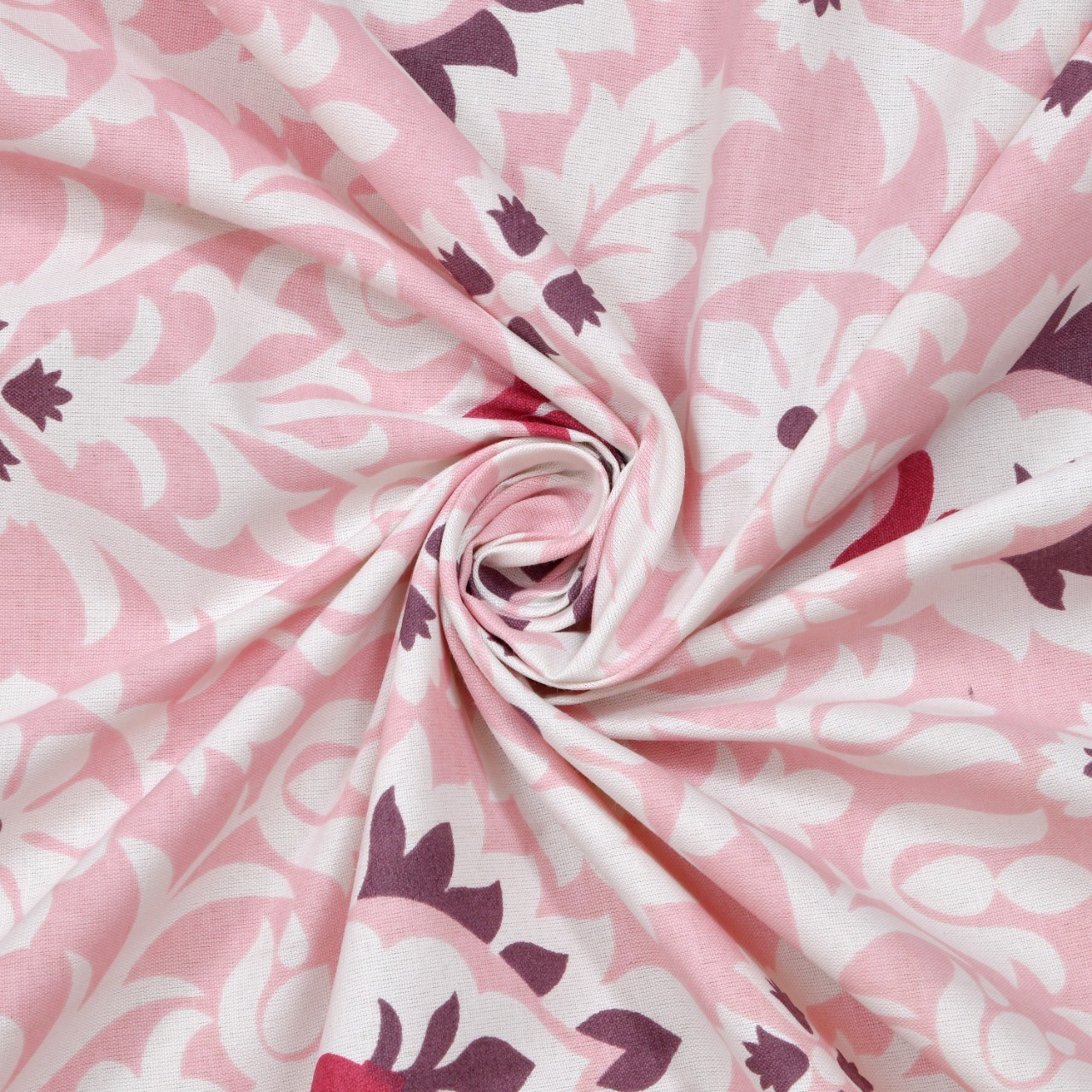 Classic Cotton Pink Damask Bedsheet