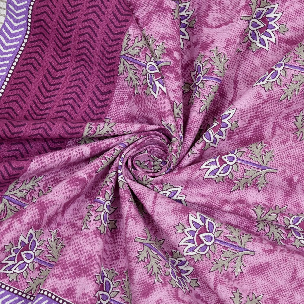 Exclusive Cotton Purple Lotus Bedsheet