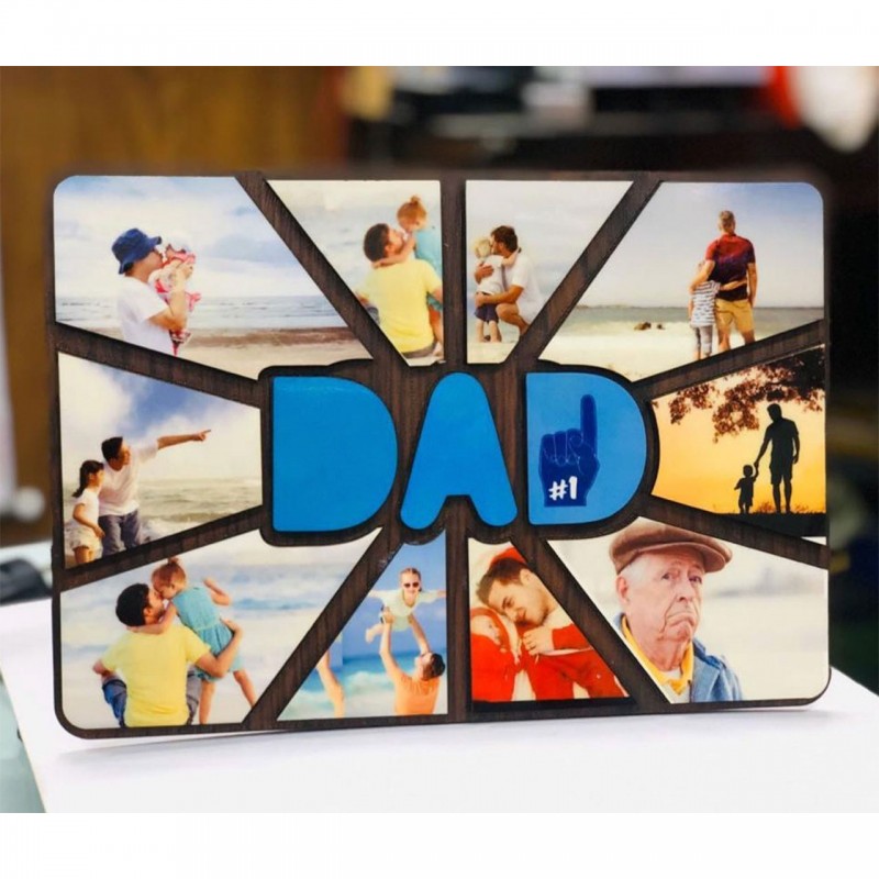 Personalized # 1 Dad Table Photo Frame
