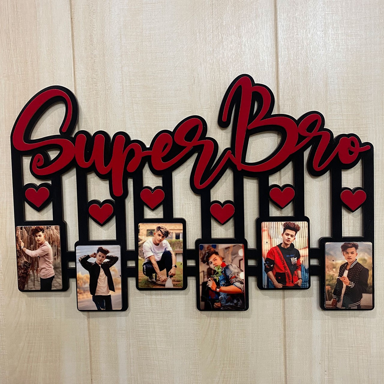 Personalized Super Bro Wooden Wall Frame